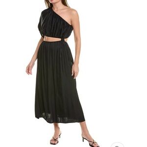 Farm Rio black one shoulder dress